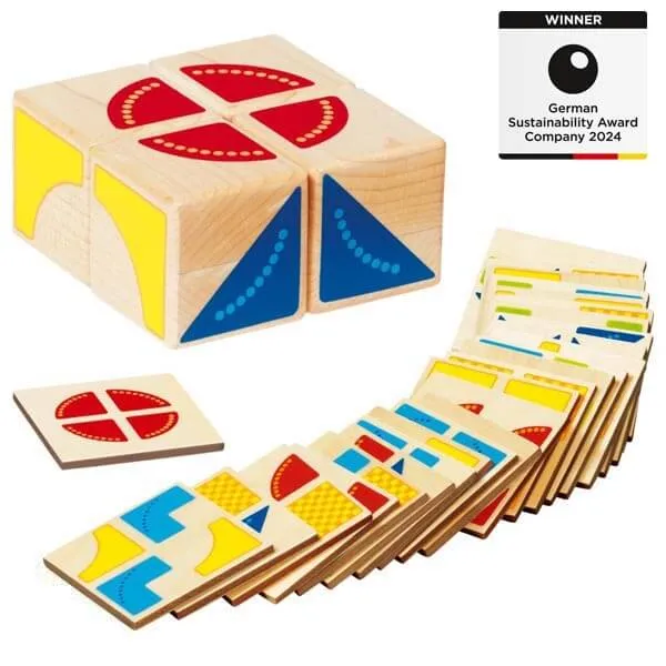 Legespiel mit 4 Würfeln, 26 Vorlagen