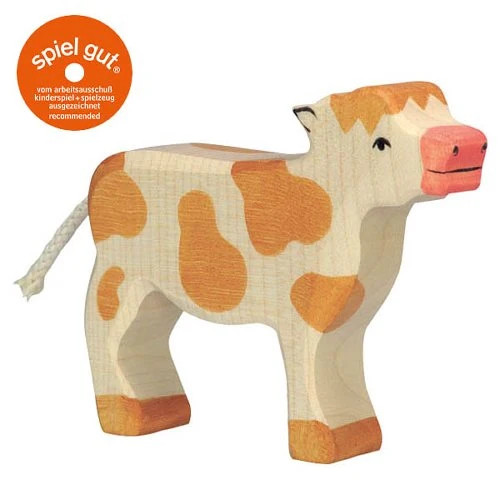 Kalb stehend braun - von Holztiger