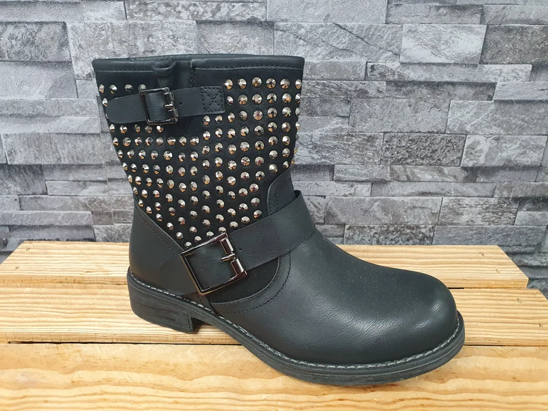 Damen-Boots Schwarz mit Glitzer, Herbst & Winter