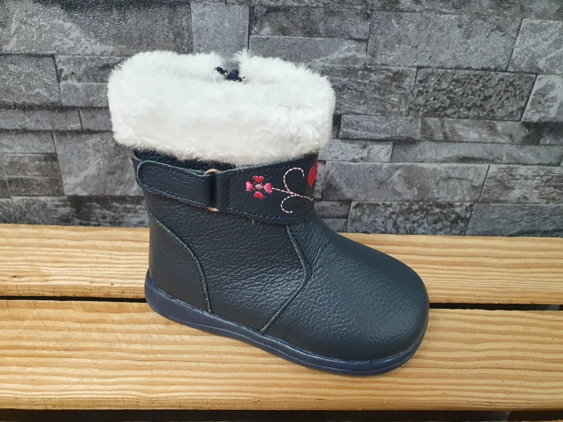 Baby Happy Bee Leder-Stiefeletten Blau