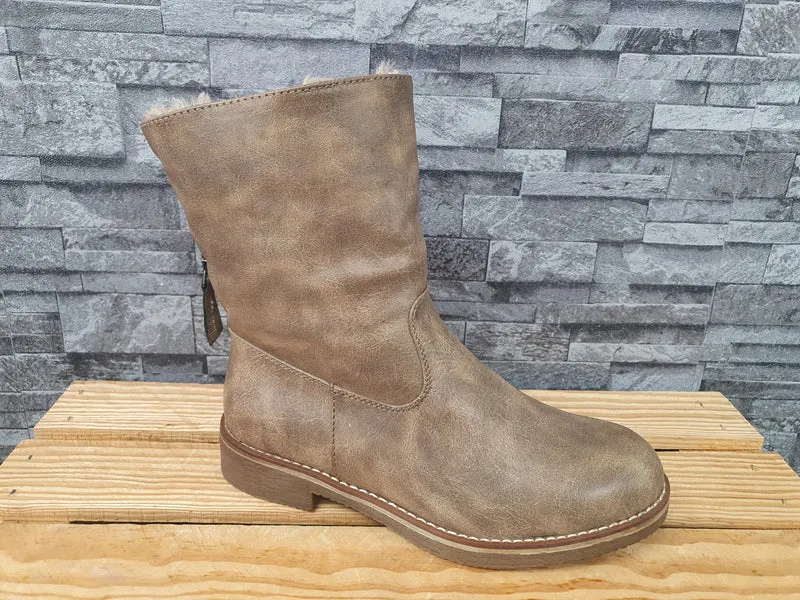 Damen Winter Stiefeletten Boots Braun Gefüttert Gr.38