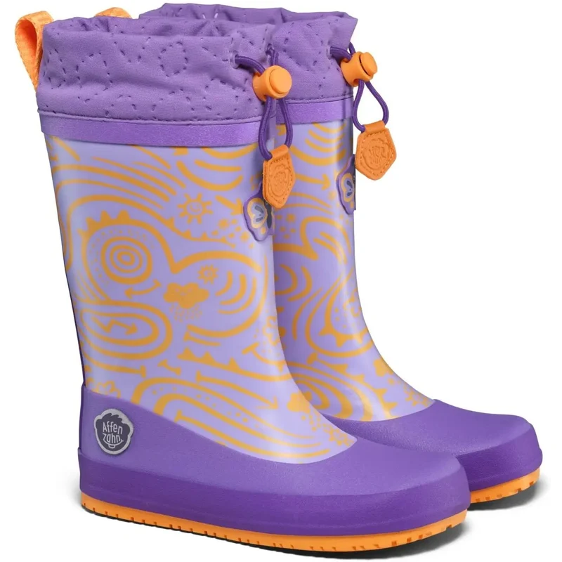 AFFENZAHN Gummistiefel VEGAN PUDDLY SCHMETTERLING - lila / orange