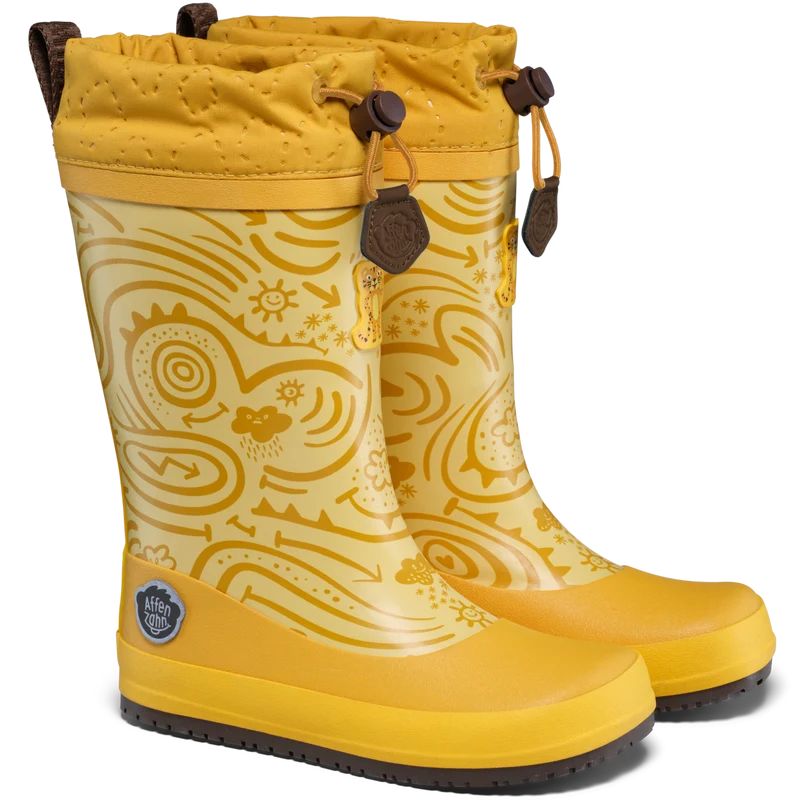 AFFENZAHN Gummistiefel VEGAN PUDDLY TIGER - gelb / braun