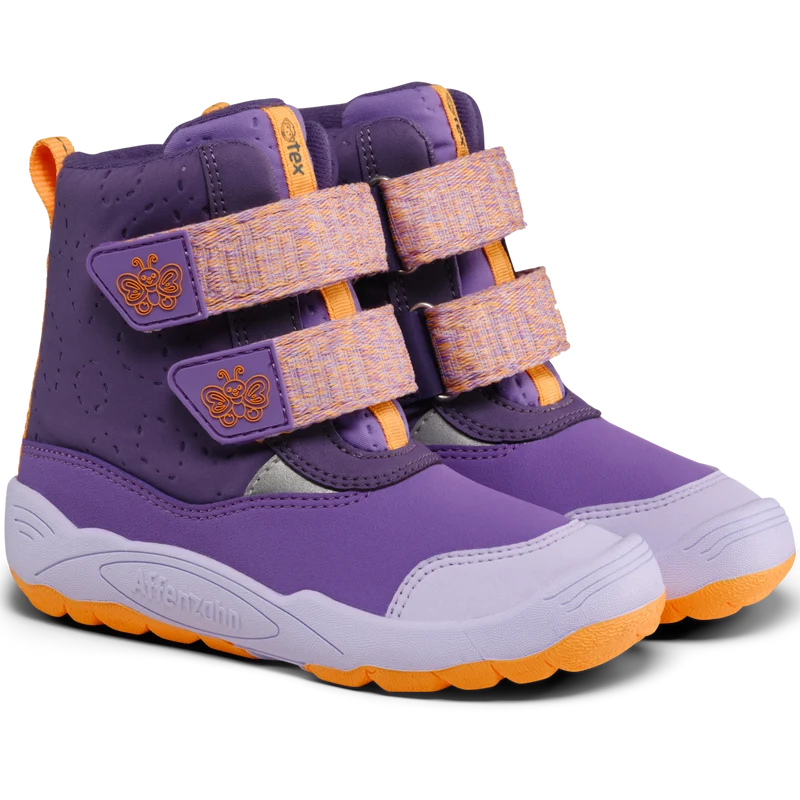 AFFENZAHN TEX Stiefel VEGAN BLIZZY SCHMETTERLING - lila / flieder / orange