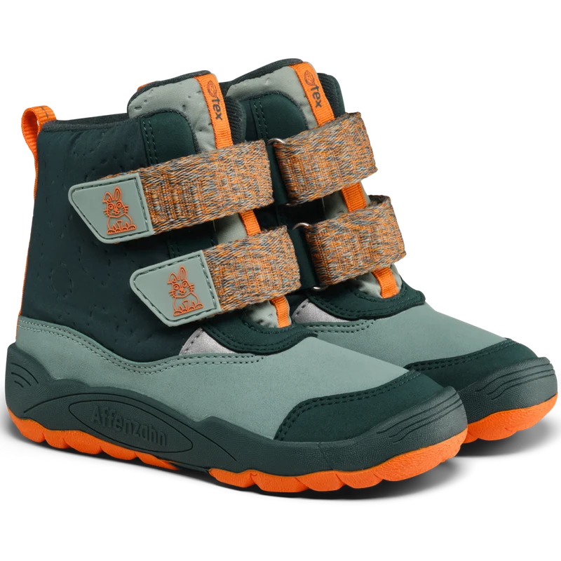 AFFENZAHN TEX Stiefel VEGAN BLIZZY HASE - petrol / orange