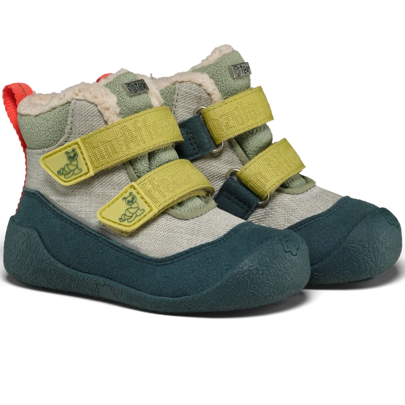 AFFENZAHN TEX Stiefel VEGAN SNUGGY RAUPE - tanne / kiwi / rotorange