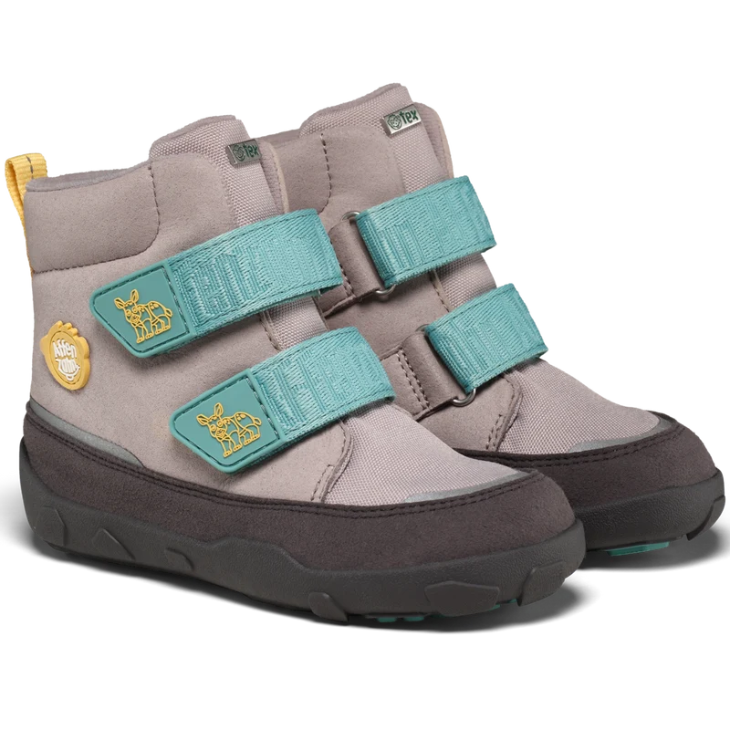 AFFENZAHN TEX Stiefel VEGAN COMFY NASHORN - grau / gelb / türkis