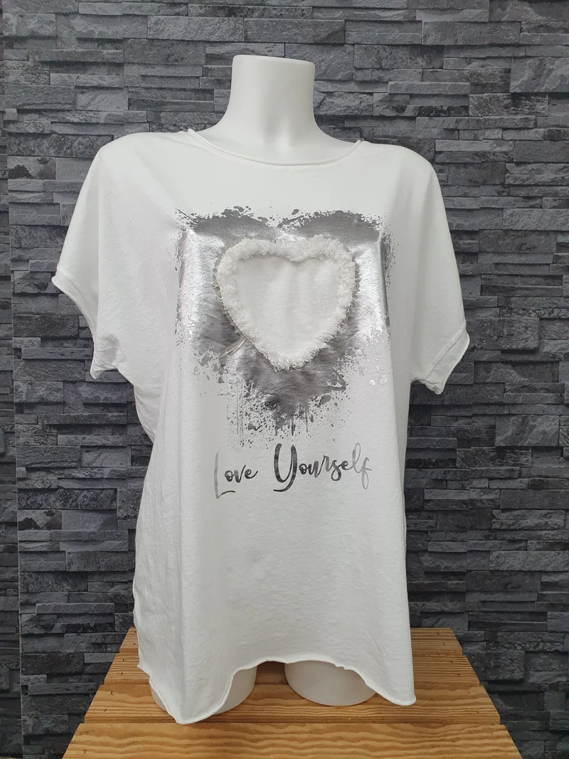 Made In Italy Damen Shirt Weiß Einheitsgröße Größe 38-44