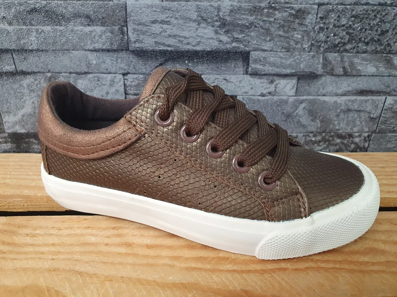 Kinder Sneaker Schuhe Freizeitschuhe Braun Snake