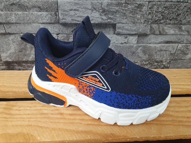 Kinder Sneaker Sportschuhe Schuhe 1 x Klett Blau & Schwarz