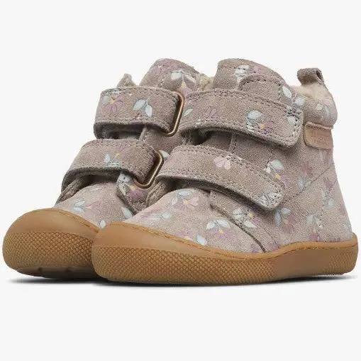 NATURINO Barfuß Stiefel WIGGHI - grau / Blümchen