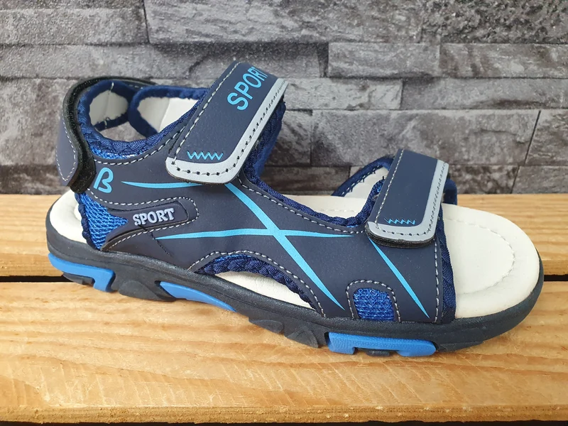 Kinder Sandalen Sandalette Schuhe Sommer 3 x Klett Blau & Grau &Schwarz & Braun