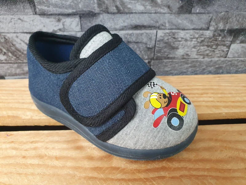 Happy Bee Hausschuhe Schuhe Blau 1 x Klett