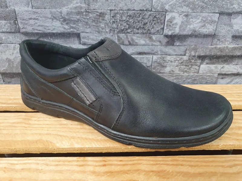 Herren Joker Halbschuhe Leder Schuhe Slipper 2 x Gummizug