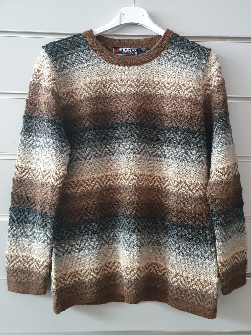 Damen Pullover 100% Alpakawolle Braun