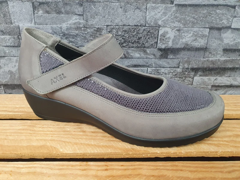 Axel Active Gesundheitsschuhe Kailabsatz Strech Leder Grau Weite H Gr.41
