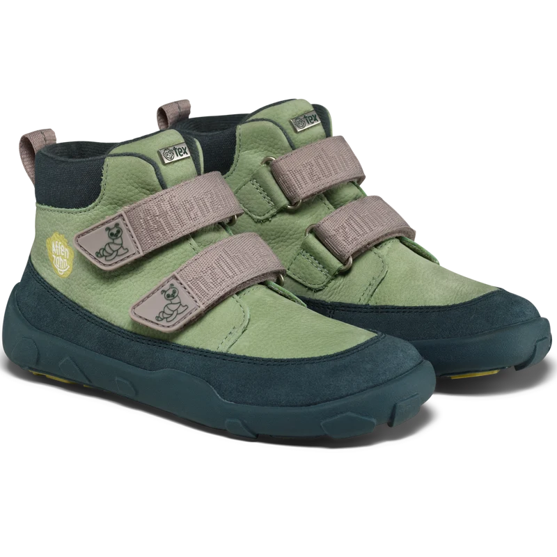 AFFENZAHN TEX Knöchelschuh LEDER FRIENDY RAUPE - tanne / mint