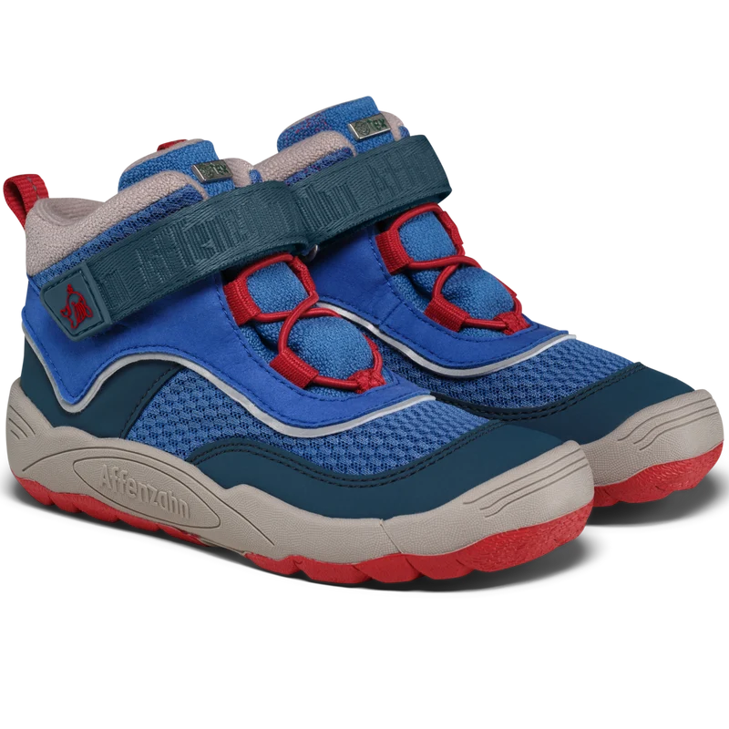 AFFENZAHN TEX Knöchelschuh VEGAN EXPLORY WAL - blau / grau / rot