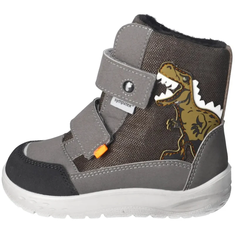 RICOSTA SYMPA-TEX Barfuß BLINKER Stiefel NEVIS - grau / schwarz / Dino