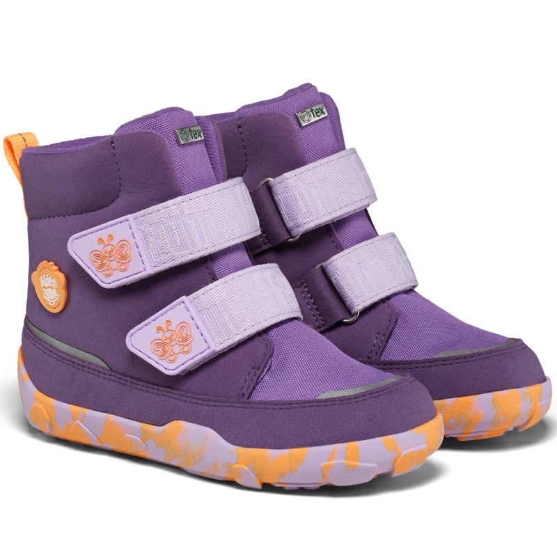AFFENZAHN TEX Stiefel VEGAN COMFY SCHMETTERLING - lila / orange / flieder