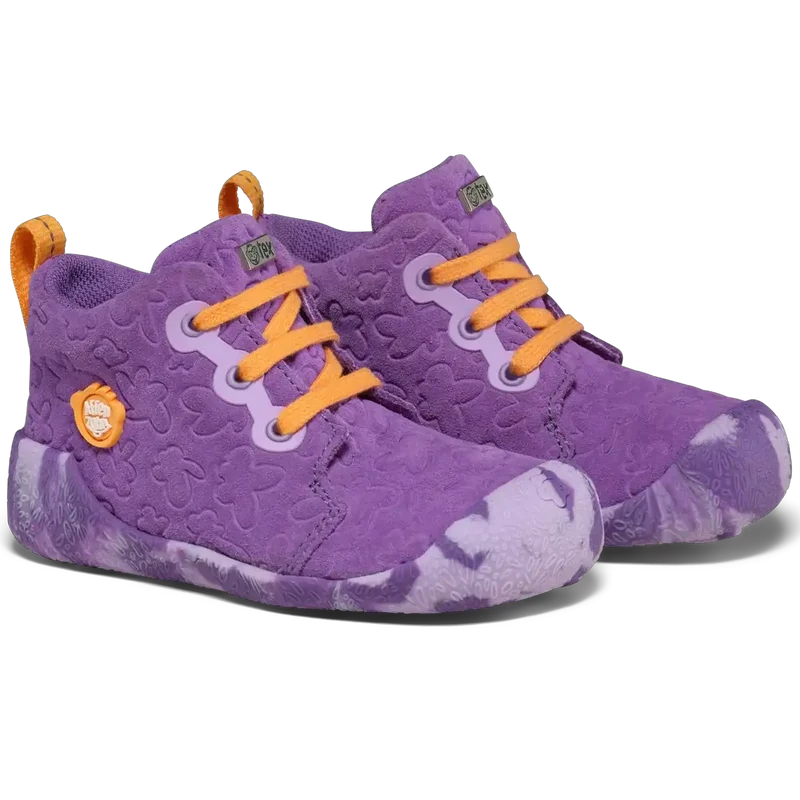 AFFENZAHN TEX Knöchelschuh LEDER STARTY SCHMETTERLING - lila / orange