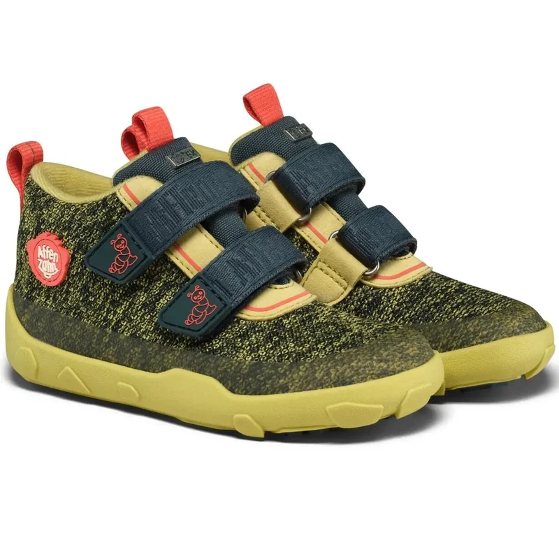 AFFENZAHN TEX Knöchelschuh KNIT HAPPY RAUPE - petrol / neongrün