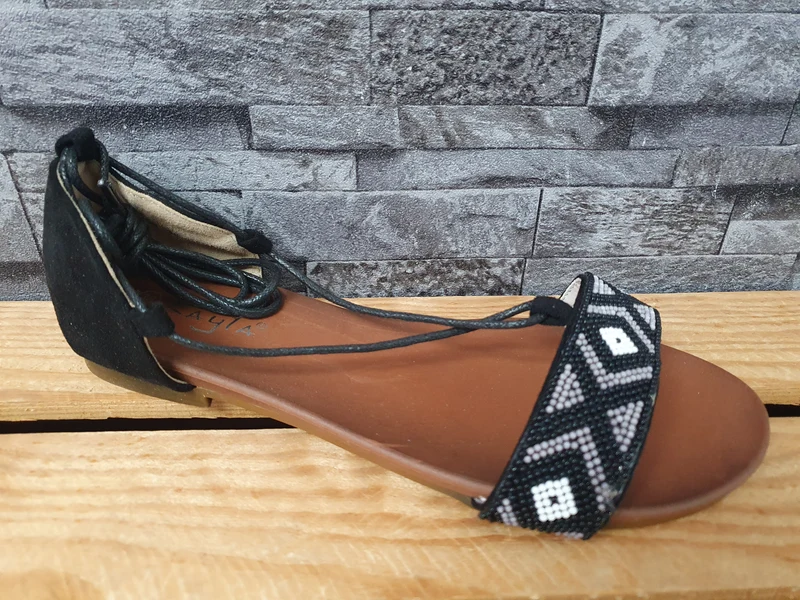 Damen Sandalen Sandalette Schwarz