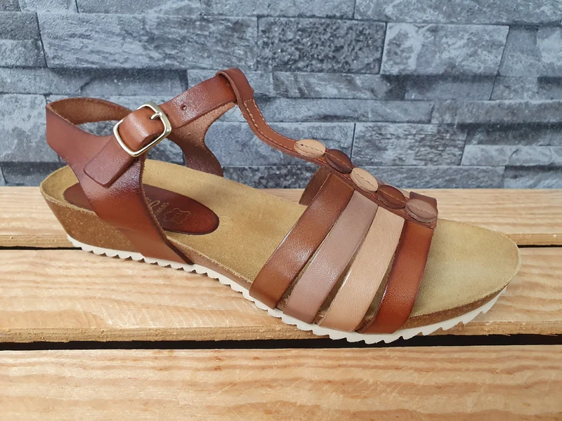 Damen Abril Spanische Sandalen Leder Braun