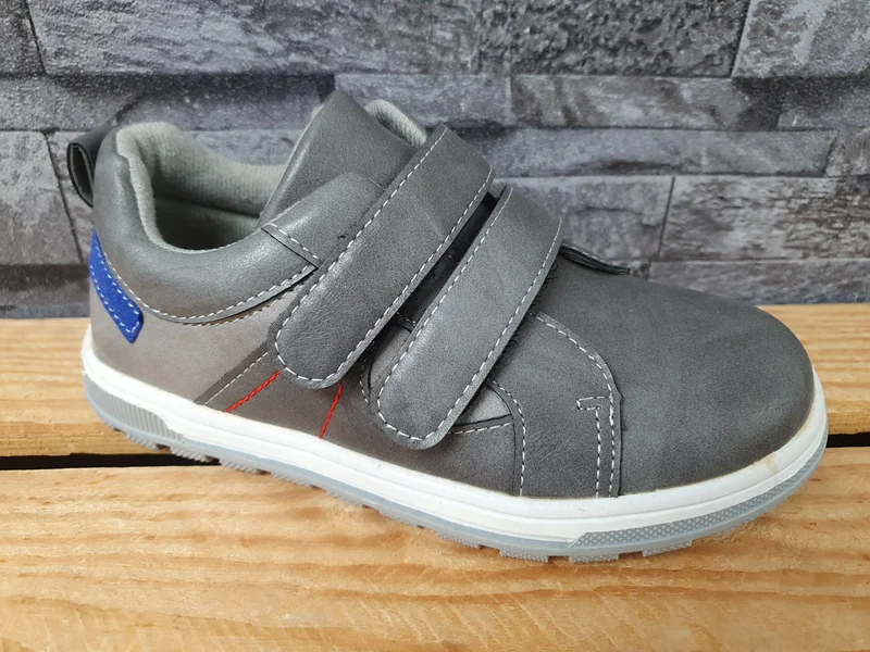 Kinder Schuhe Freizeitschuhe 2 x Klett Grau & Blau & Schwarz