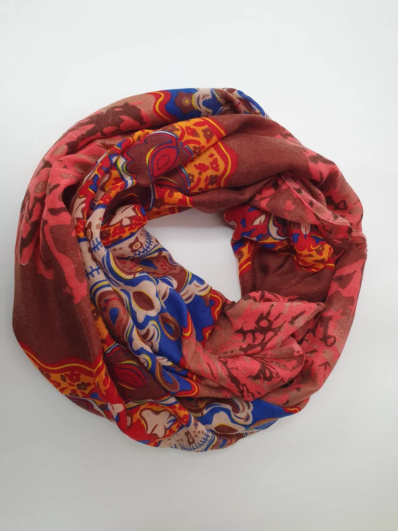Damen Loop Schal Viskose Bunt