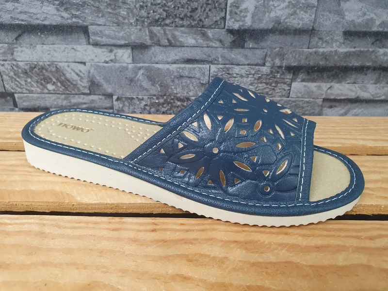 Damen Nowo Hausschuhe Pantoffeln Latschen Blau