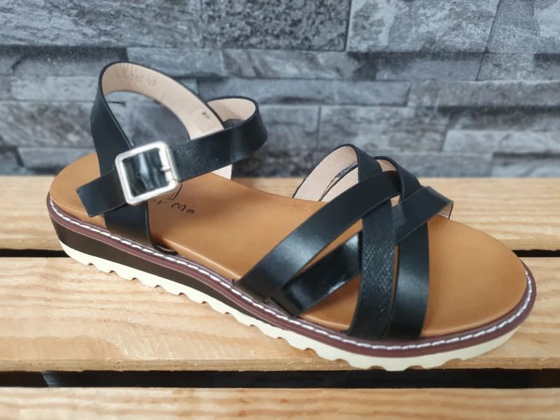 Damen Sandalen Schwarz Riemchensandalen Größe 36-41