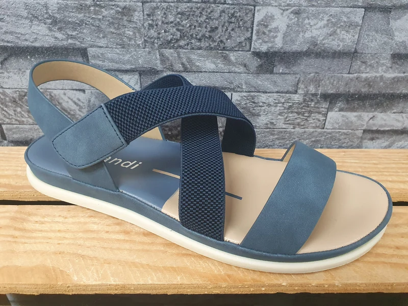 Damen Scandi Sandalen 1x Klett Blau Größe 37-40