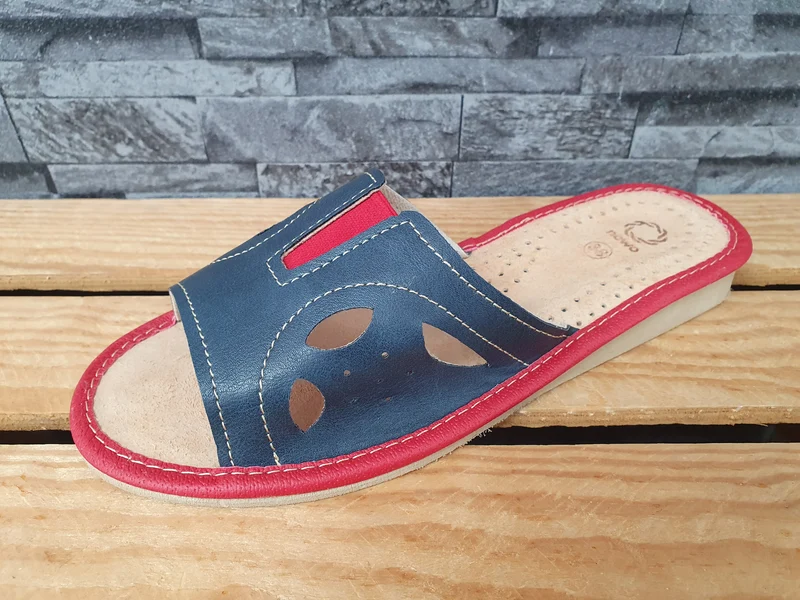 Nowo Damen Pantoletten Hausschuhe Leder Slipper Sandale