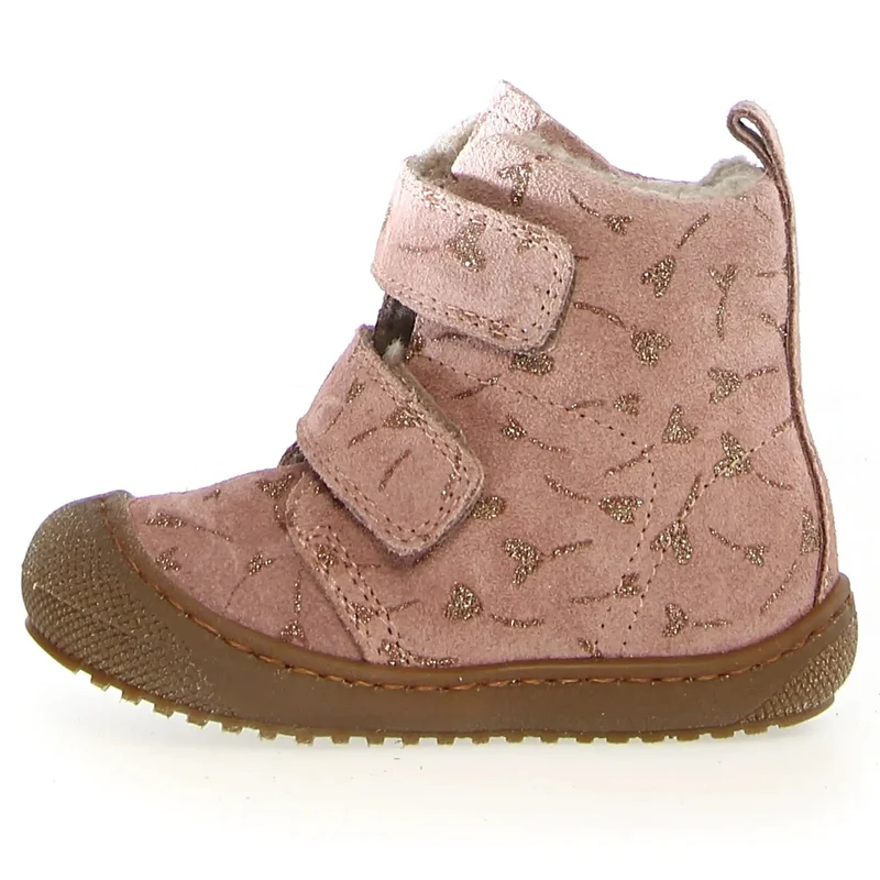 NATURINO Stiefel BUBBLE - altrosa / goldene Herzen