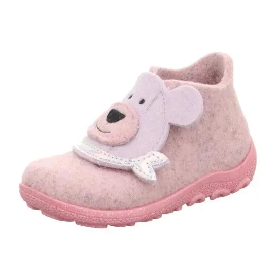 SUPERFIT Hausschuh HAPPY 6295-55 - rosa / grau / Bär