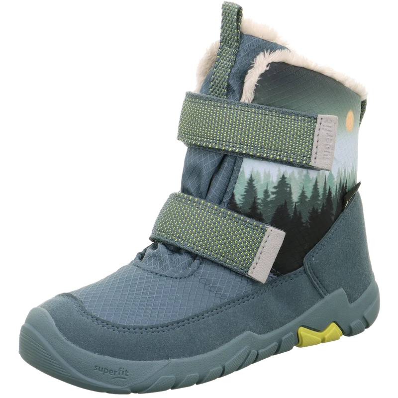 SUPERFIT Stiefel Barfußschuh TRACE 6039 - 80 petrol / Winterlandschaft
