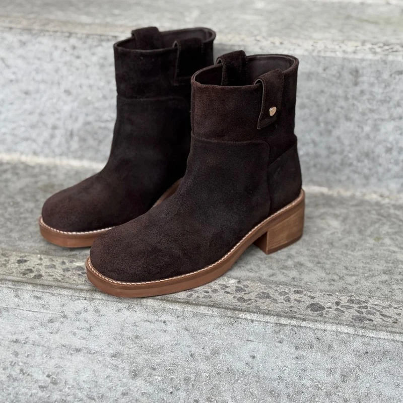 POWER WALK BOOT SUEDE - Dark brown