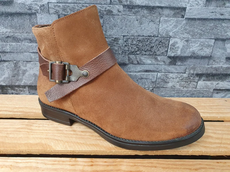 Damen Stiefeletten Jarpex Wildleder Maron