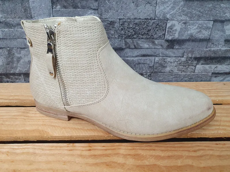 Damen Stiefeletten Beige Schuhe