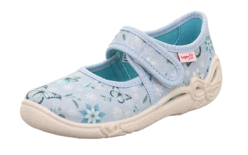 SUPERFIT Hausschuh BELINDA 288-842 - hellblau / Schmetterling / Blümchen
