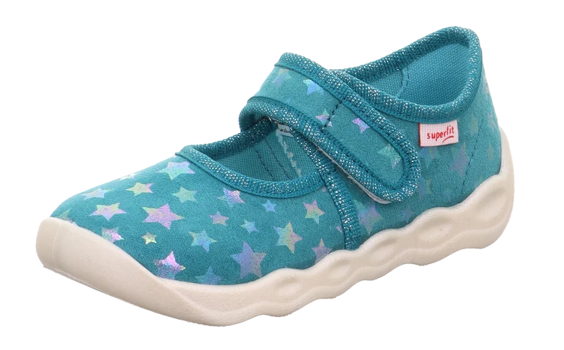 SUPERFIT Hausschuh BUBBLE 6272-700 - smaragdgrün / Sterne