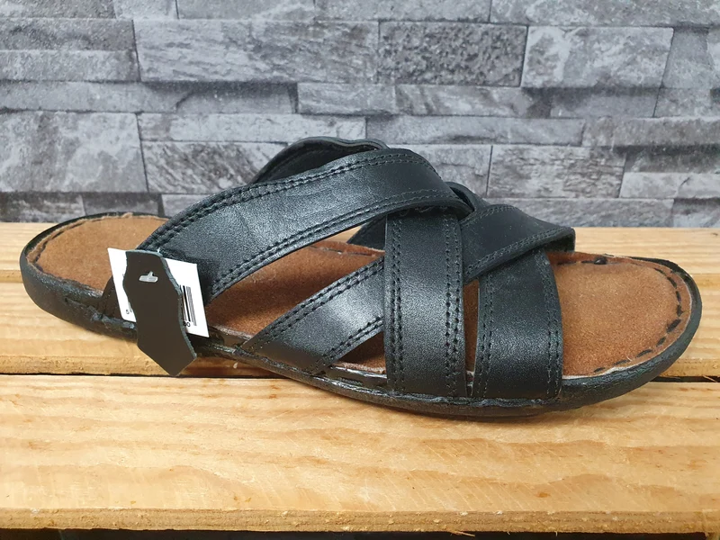 Herren Moza-X Pantolette Schuhe Leder Sommer Schwarz