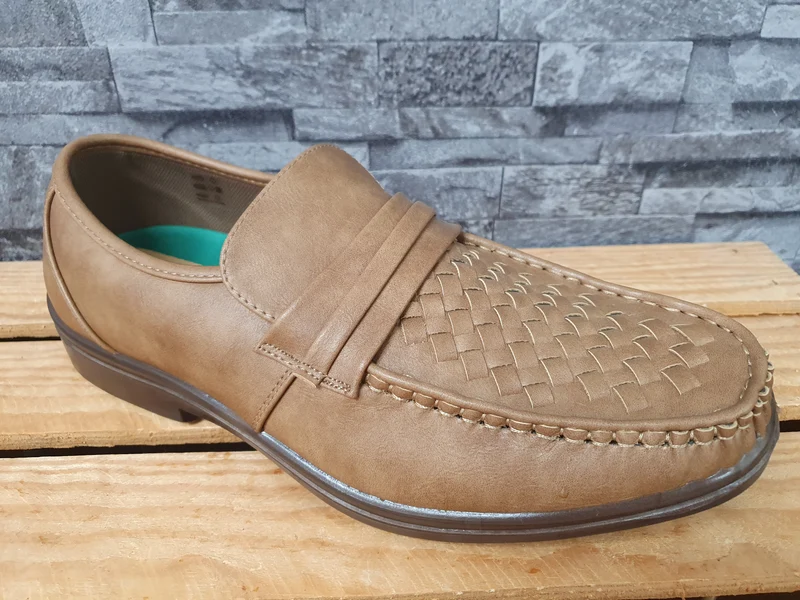 Herren Magnus Halbschuhe Slipper PU Schuhe Braun & Schwarz