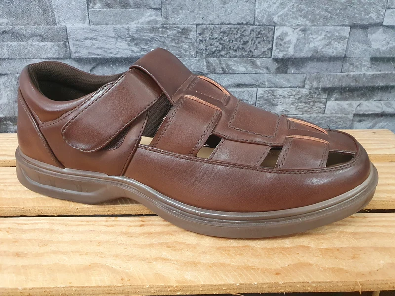 Magnus Herren Sandalen Braun Sandalette Schuhe Klett PU Sommer