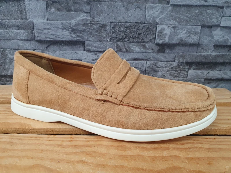 Herren Slipper Schuhe Camel Sommer