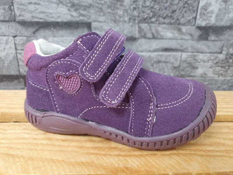 Happy Bee Babyschuhe aus Leder mit Klettverschluss – Lila & Blau