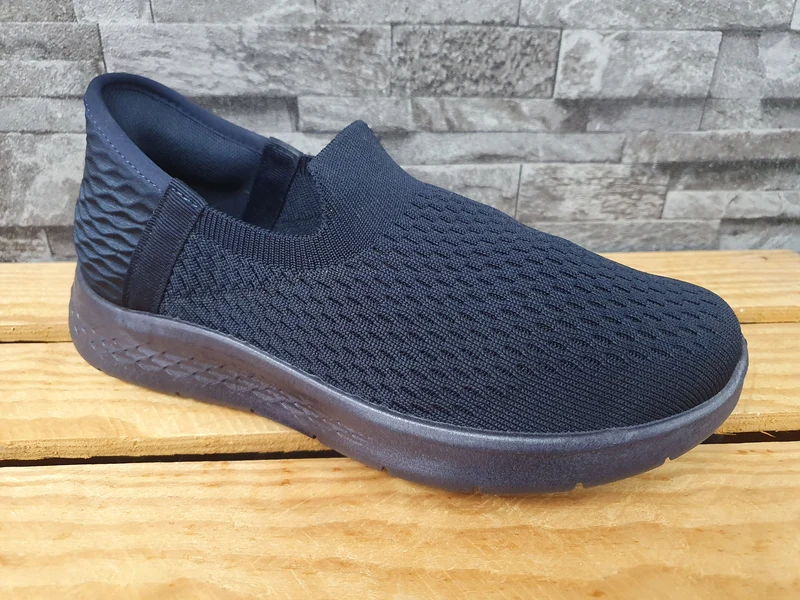 Damen Slip On Sneaker Schuhe Blau & Grau Sommer