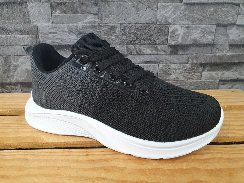 Damen Sneaker Schuhe Schwarz Grau herausnehmbaren Innensohlen