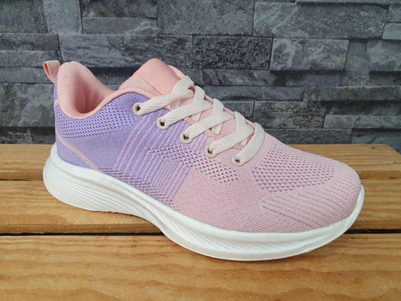 Damen Sneaker Sportschuhe Schuhe Pink & Grau